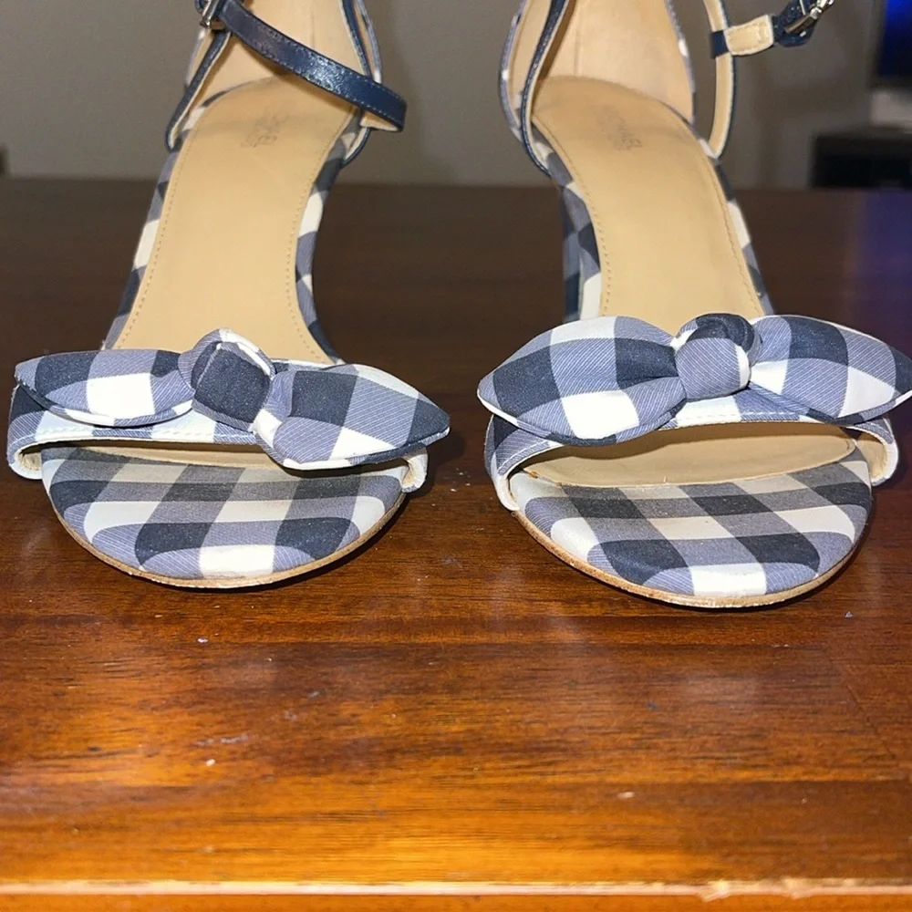 Michael Michael Kors Womens Pippa Leather Open Toe heels. Size 8.5M. Checkered - Picture 7 of 15